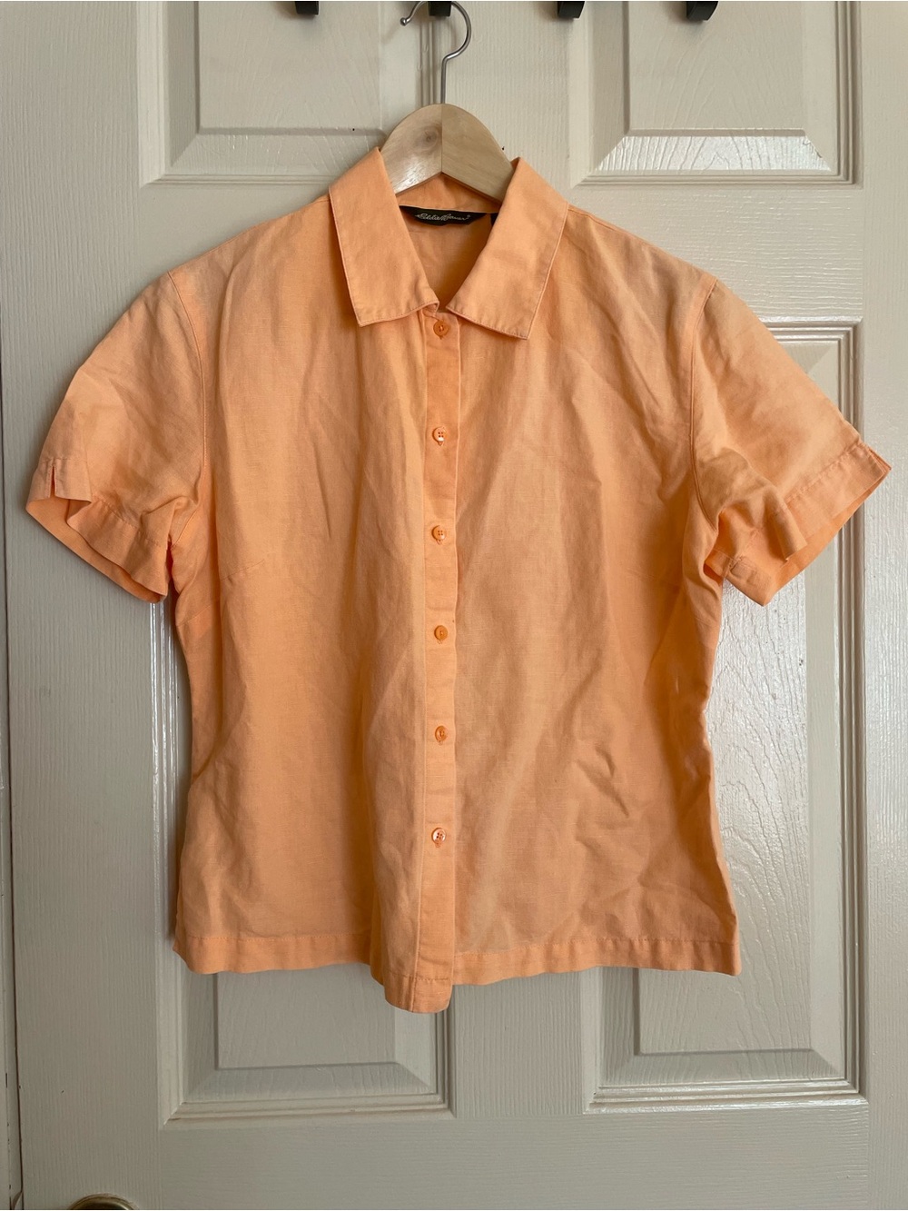 Eddie Bauer Peach Short Sleeve Button-Down Shirt